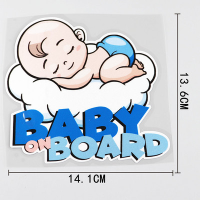 14,1CMX13,6CM 1 db Baby ON Fedélzeti autó matrica Sleeping Baby Pvc matrica Lovely for Lada matrica
