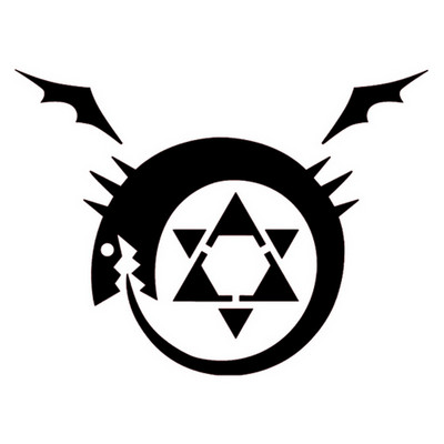 14cm*10.6cm Fullmetal Alchemist Homunculus Аниме Винилов стикер за кола черен/сребрист S3-4626