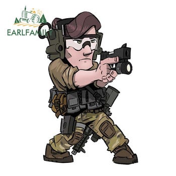 EARLFAMILY 13cm x 8,1cm Army Special Forces Militants Αυτοκόλλητο Cartoon Big Head Decal Παράθυρο μπαούλο Δώρα Αυτοκόλλητα Laptop