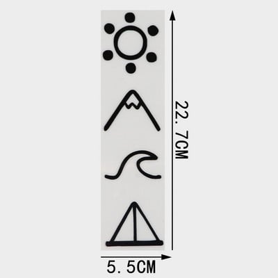 Αυτοκόλλητο Αυτοκόλλητο Αυτοκινήτου Βινυλίου Μοτοσικλέτας Βουνό Περιπέτειας YJZT Μαύρο/Ασημί C13-000440