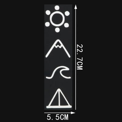 Αυτοκόλλητο Αυτοκόλλητο Αυτοκινήτου Βινυλίου Μοτοσικλέτας Βουνό Περιπέτειας YJZT Μαύρο/Ασημί C13-000440