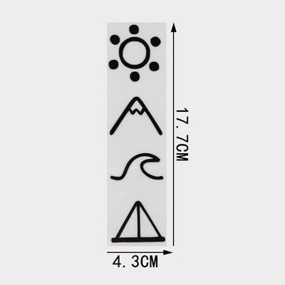 Αυτοκόλλητο Αυτοκόλλητο Αυτοκινήτου Βινυλίου Μοτοσικλέτας Βουνό Περιπέτειας YJZT Μαύρο/Ασημί C13-000440