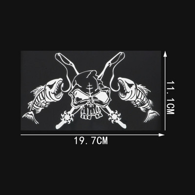 QYPF Ribolovna lubanja Kostur Ribolovni štap Kolut Udica Naljepnica za automobil Prozor kamiona Vinilna naljepnica C16-0017