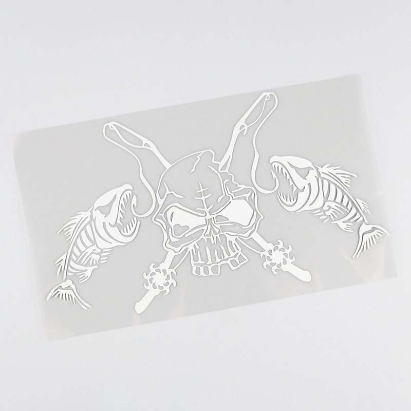 QYPF Ribolovna lubanja Kostur Ribolovni štap Kolut Udica Naljepnica za automobil Prozor kamiona Vinilna naljepnica C16-0017