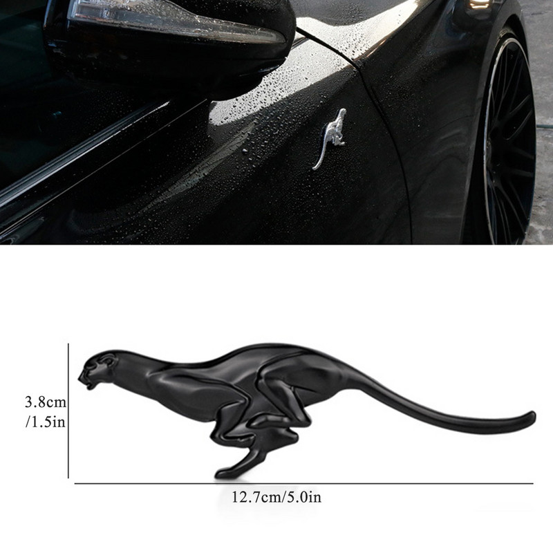 DSYCAR 1db 3D Leopard autómatrica autós fém jelvény embléma 3D Leopard autó csomagtartó Auto logós öntapadó matrica a legtöbb autóhoz