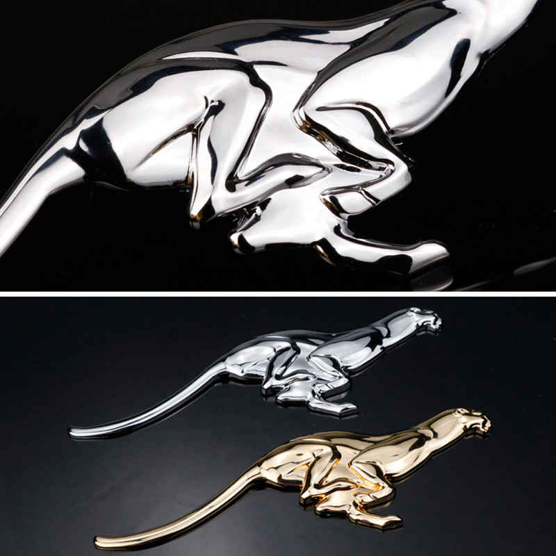 DSYCAR 1db 3D Leopard autómatrica autós fém jelvény embléma 3D Leopard autó csomagtartó Auto logós öntapadó matrica a legtöbb autóhoz