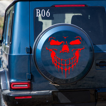 AUTCOAT 1Pcs Skull Decal Horrific Skeleton Vinyl Αυτοκόλλητα παραθύρου κουκούλα αυτοκινήτου Αυτοκόλλητα με στυλ οχήματος Αφαιρούμενο αδιάβροχο αυτοκόλλητο
