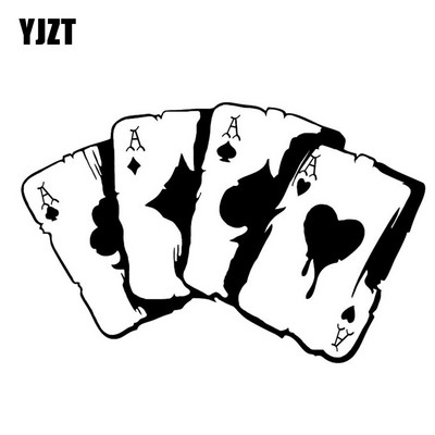 YJZT Poker Grafic Autocolant Vinil Motocicletă Bara de protecție Fereastră C12-0037