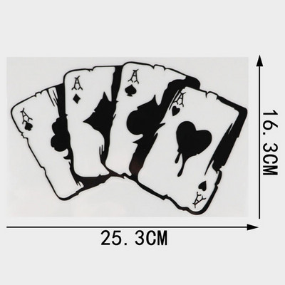 YJZT Poker grafikus autómatrica vinil motorkerékpár dekoráció lökhárító ablak C12-0037