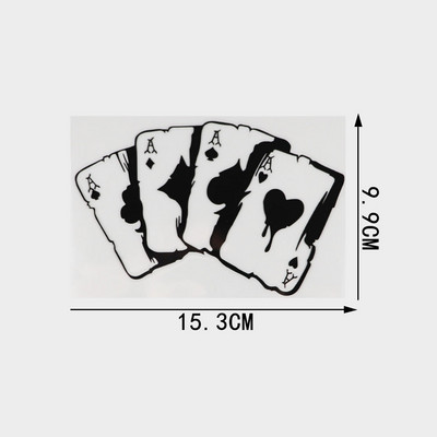 YJZT Poker grafikus autómatrica vinil motorkerékpár dekoráció lökhárító ablak C12-0037