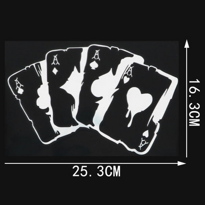 YJZT Poker grafikus autómatrica vinil motorkerékpár dekoráció lökhárító ablak C12-0037