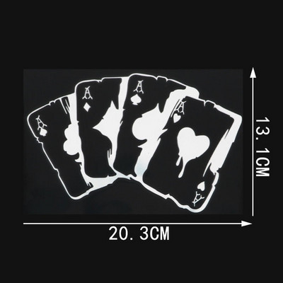 YJZT Poker grafikus autómatrica vinil motorkerékpár dekoráció lökhárító ablak C12-0037