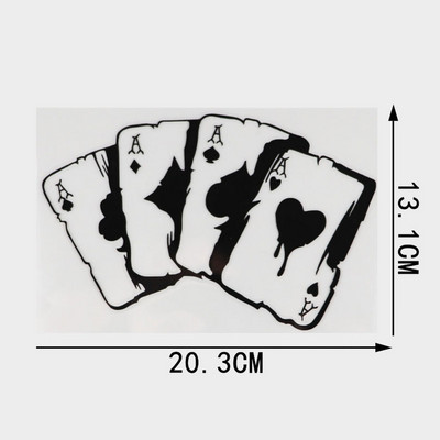 YJZT Poker grafikus autómatrica vinil motorkerékpár dekoráció lökhárító ablak C12-0037