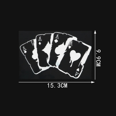 YJZT Poker grafikus autómatrica vinil motorkerékpár dekoráció lökhárító ablak C12-0037