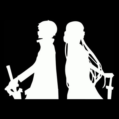 14,2 cm * 10,3 cm Sword Art Online (Sao) Kirito Asuna autómatrica autós kiegészítők fekete/ezüst S3-4991