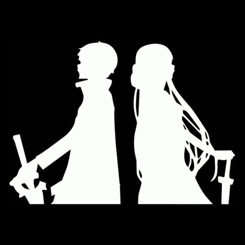 14,2 cm * 10,3 cm Sword Art Online (Sao) Kirito Asuna autómatrica autós kiegészítők fekete/ezüst S3-4991