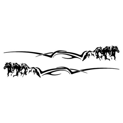 35*4,7CM 2 DB Cool Horse Pattern autóajtó dekoratív matrica Stílusos autómatrica tartozékok fekete/ezüst S1-2080
