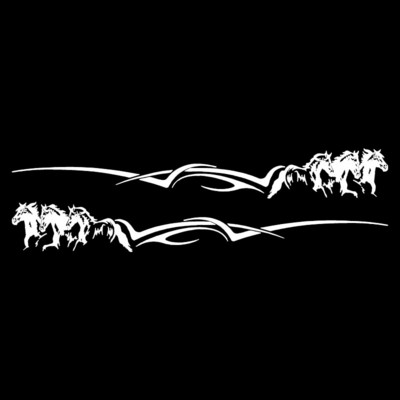 35*4,7CM 2 DB Cool Horse Pattern autóajtó dekoratív matrica Stílusos autómatrica tartozékok fekete/ezüst S1-2080