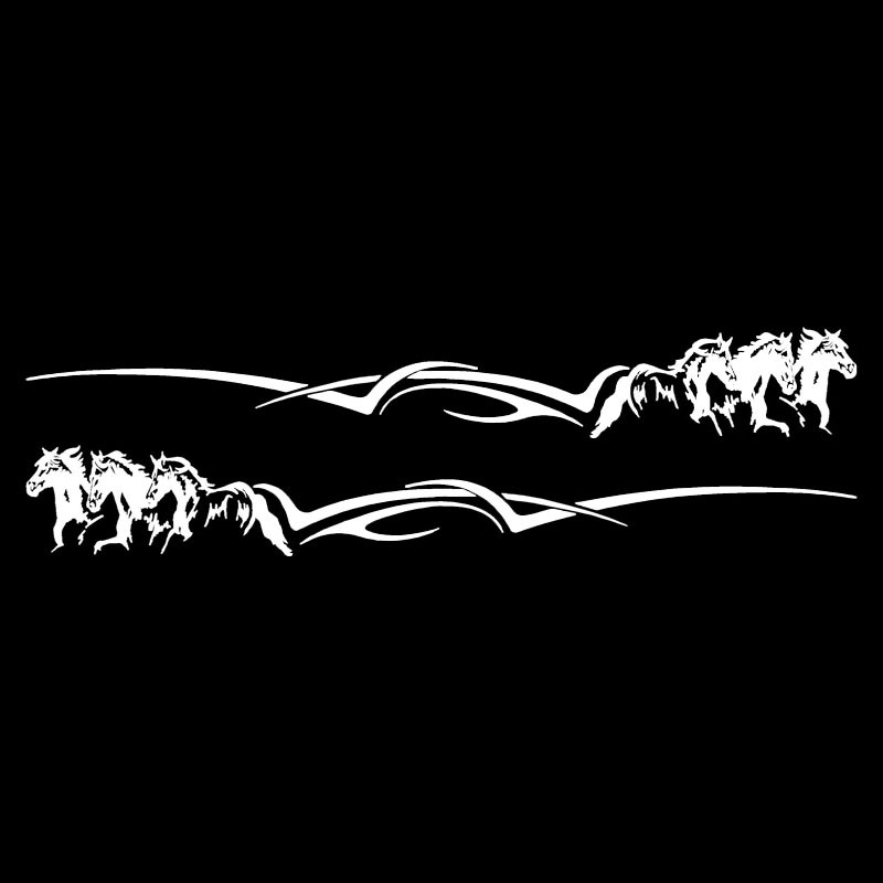 35*4,7CM 2 DB Cool Horse Pattern autóajtó dekoratív matrica Stílusos autómatrica tartozékok fekete/ezüst S1-2080