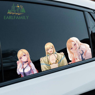 EARLFAMILY 13cm x 12.7cm за Marin Kitagawa My Dress-Up Darling Стикер за кола Слънцезащитен крем Забавна стикерка Водоустойчив етикет за кола за сърф