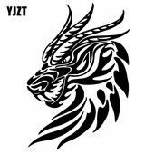 YJZT 12CMX17.2CM Fun Dragon Head Mythical Graphics vinil autómatrica fekete/ezüst 13C-0103