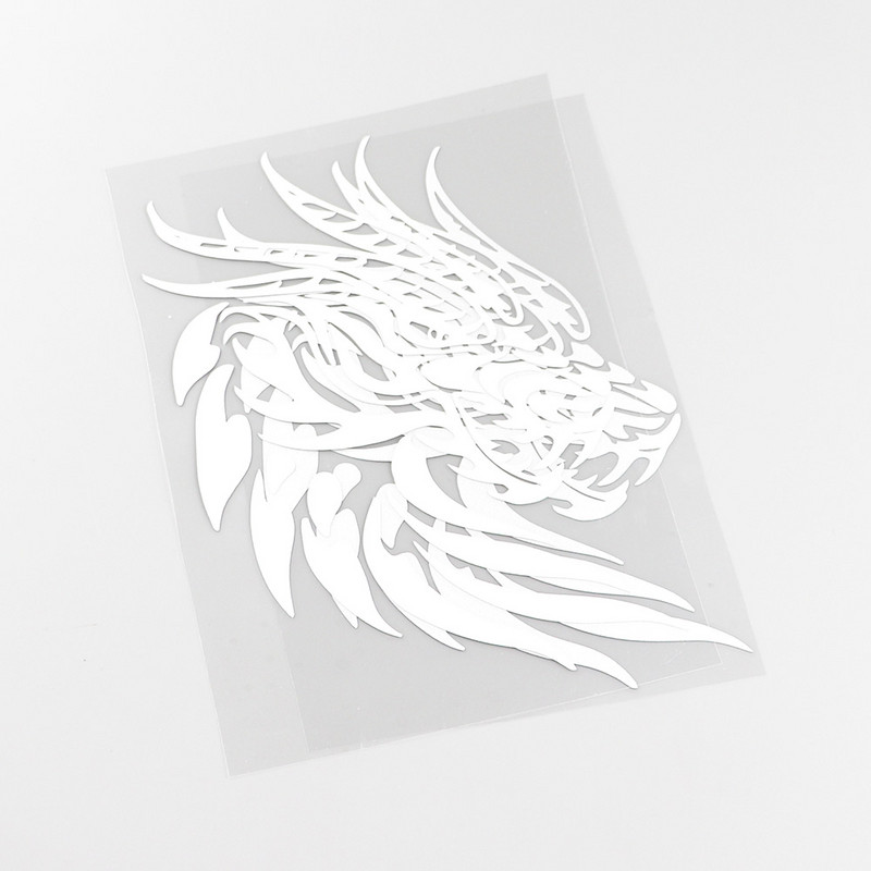 YJZT 12CMX17.2CM Fun Dragon Head Mythical Graphics vinil autómatrica fekete/ezüst 13C-0103