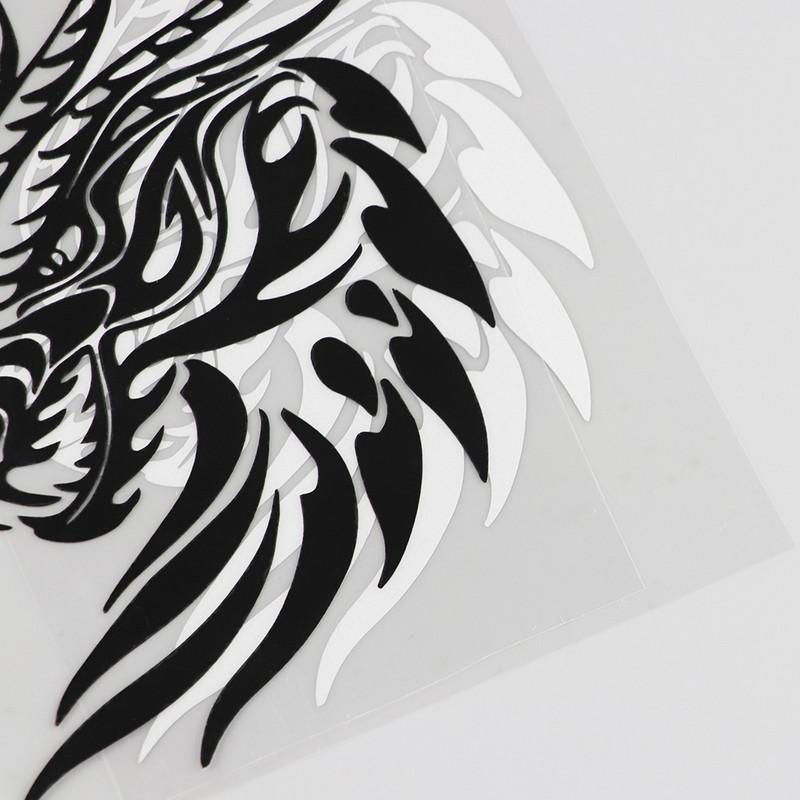 YJZT 12CMX17.2CM Fun Dragon Head Mythical Graphics vinil autómatrica fekete/ezüst 13C-0103