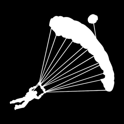 YJZT 17,7 cm*16,2 cm Ejtőernyős ejtőernyős Extreme Sport divatmatricák matricák autóstílusú vinil fekete/ezüst C31-0218