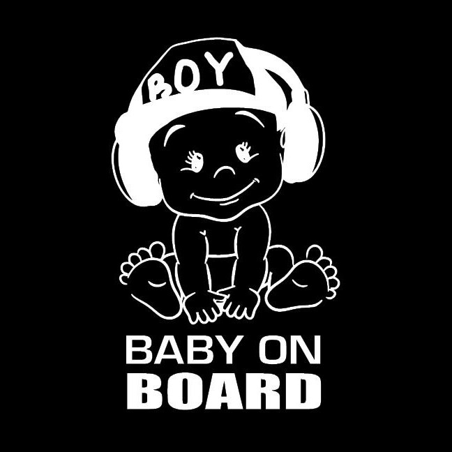 Figyelmeztetés BABY ON BOARD Autómatricák Ablak Vicces Aranyos Fiú Autók Külső Kiegészítők Vinil matricák, 18cm*12cm