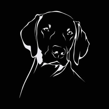 YJZT 13X16.2CM Weimaraner Dog Animals Pets Vinyl Decal Cartoon Cartoon Black/Silver C24-1119