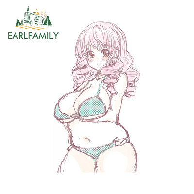 EARLFAMILY 13 cm x 10,7 cm Hentai lány autómatricákhoz Divatos, egyszerű matrica karcmentes motorkerékpár laptop dekoráció autóstílus