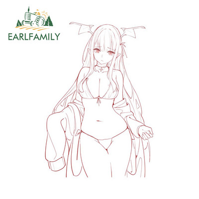 EARLFAMILY 13 cm x 10,7 cm Hentai lány autómatricákhoz Divatos, egyszerű matrica karcmentes motorkerékpár laptop dekoráció autóstílus
