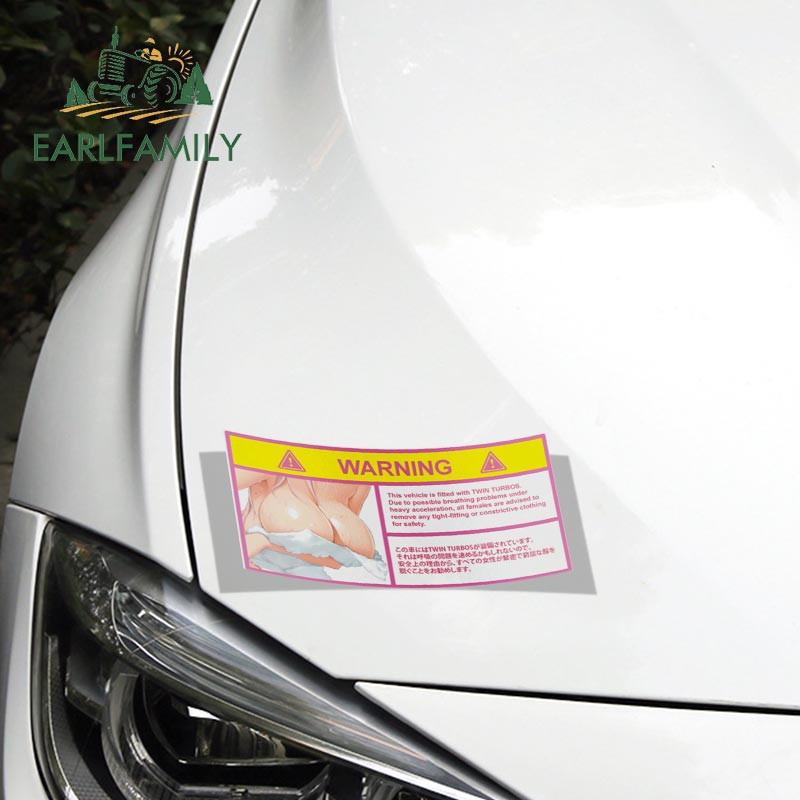 EARLFAMILY autómatrica Super Sonico figyelmeztető pofon matricákhoz Anime vinyl JDM hátsó szélvédő lökhárító matrica autótartozékok