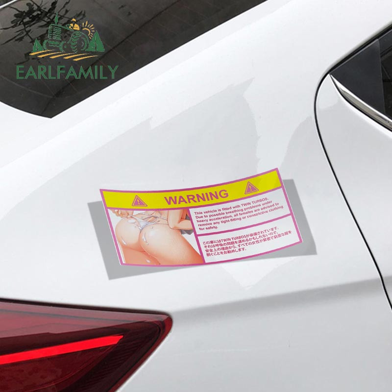 EARLFAMILY autómatrica Super Sonico figyelmeztető pofon matricákhoz Anime vinyl JDM hátsó szélvédő lökhárító matrica autótartozékok