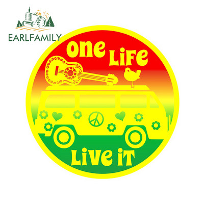 EARLFAMILY 13cm x 6.8cm For Love Rainbow Flower Child Hippy Car Graphic Decal Car Assessoires VAN GTR Decorating Stickers