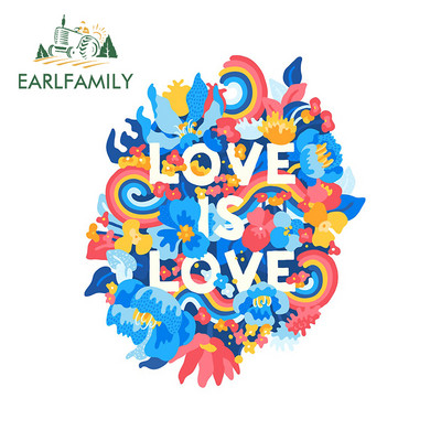 EARLFAMILY 13cm x 6.8cm For Love Rainbow Flower Child Hippy Car Graphic Decal Car Assessoires VAN GTR Decorating Stickers