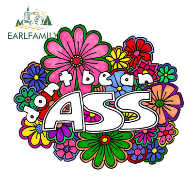EARLFAMILY 13cm x 6.8cm For Love Rainbow Flower Child Hippy Car Graphic Decal Car Assessoires VAN GTR Decorating Stickers