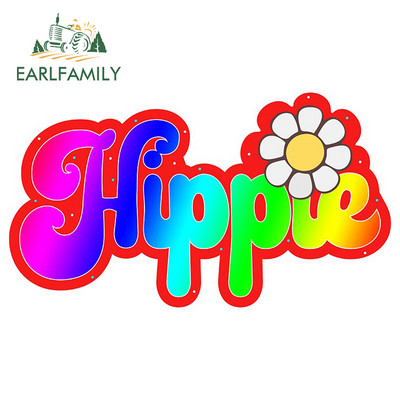 EARLFAMILY 13cm x 6.8cm For Love Rainbow Flower Child Hippy Car Graphic Decal Car Assessoires VAN GTR Decorating Stickers