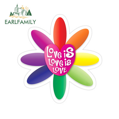 EARLFAMILY 13cm x 6.8cm For Love Rainbow Flower Child Hippy Car Graphic Decal Car Assessoires VAN GTR Decorating Stickers