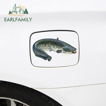 EARLFAMILY 13cm x 7.1cm for Cat Fish Camper Truck Decal Vinyl Car Stickers Waterproof Fashion Occlusion Scratch Decoration