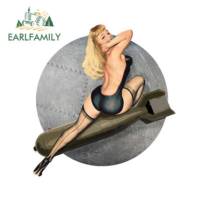 EARLFAMILY 13cm for Pin-up Bombs Away Автомобилни стикери от Втората световна война Творчески кемпер Устойчив на надраскване етикет за военно превозно средство