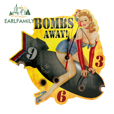 EARLFAMILY 13 cm-es bombákhoz, II. világháborús autómatricákhoz Kreatív lakóautós karcálló matrica hadijárműhöz