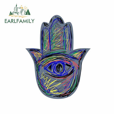 EARLFAMILY 13 cm Hamsa kézi autós lökhárító matricákhoz vinil anyag matrica laptop Windows motorkerékpár VAN JDM lakóautó dekorációhoz