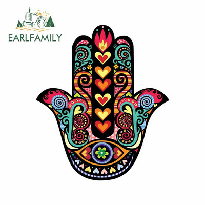 EARLFAMILY 13 cm Hamsa kézi autós lökhárító matricákhoz vinil anyag matrica laptop Windows motorkerékpár VAN JDM lakóautó dekorációhoz