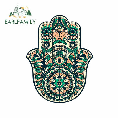 EARLFAMILY 13 cm Hamsa kézi autós lökhárító matricákhoz vinil anyag matrica laptop Windows motorkerékpár VAN JDM lakóautó dekorációhoz