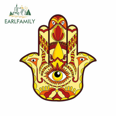 EARLFAMILY 13 cm Hamsa kézi autós lökhárító matricákhoz vinil anyag matrica laptop Windows motorkerékpár VAN JDM lakóautó dekorációhoz