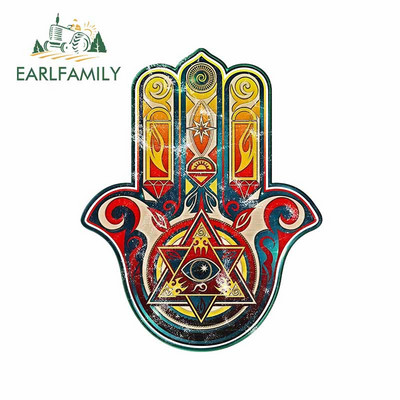 EARLFAMILY 13 cm Hamsa kézi autós lökhárító matricákhoz vinil anyag matrica laptop Windows motorkerékpár VAN JDM lakóautó dekorációhoz