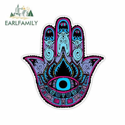 EARLFAMILY 13 cm Hamsa kézi autós lökhárító matricákhoz vinil anyag matrica laptop Windows motorkerékpár VAN JDM lakóautó dekorációhoz