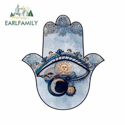 EARLFAMILY 13 cm Hamsa kézi autós lökhárító matricákhoz vinil anyag matrica laptop Windows motorkerékpár VAN JDM lakóautó dekorációhoz