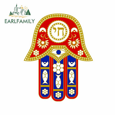 EARLFAMILY 13 cm Hamsa kézi autós lökhárító matricákhoz vinil anyag matrica laptop Windows motorkerékpár VAN JDM lakóautó dekorációhoz